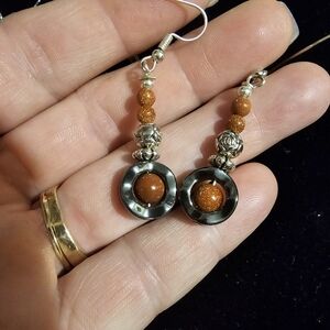 Silvertone dangle earrings